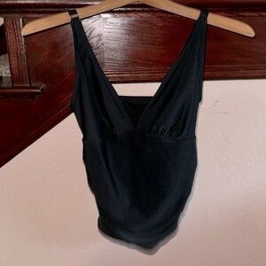 Nicole Miller Womens Size Small All Black Tankini Bathing Suit Swimwear Top NWT
